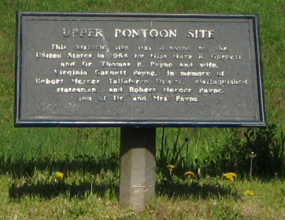 Tablet naming the donors of the Upper Landing site at Fredericksburg, Virgina