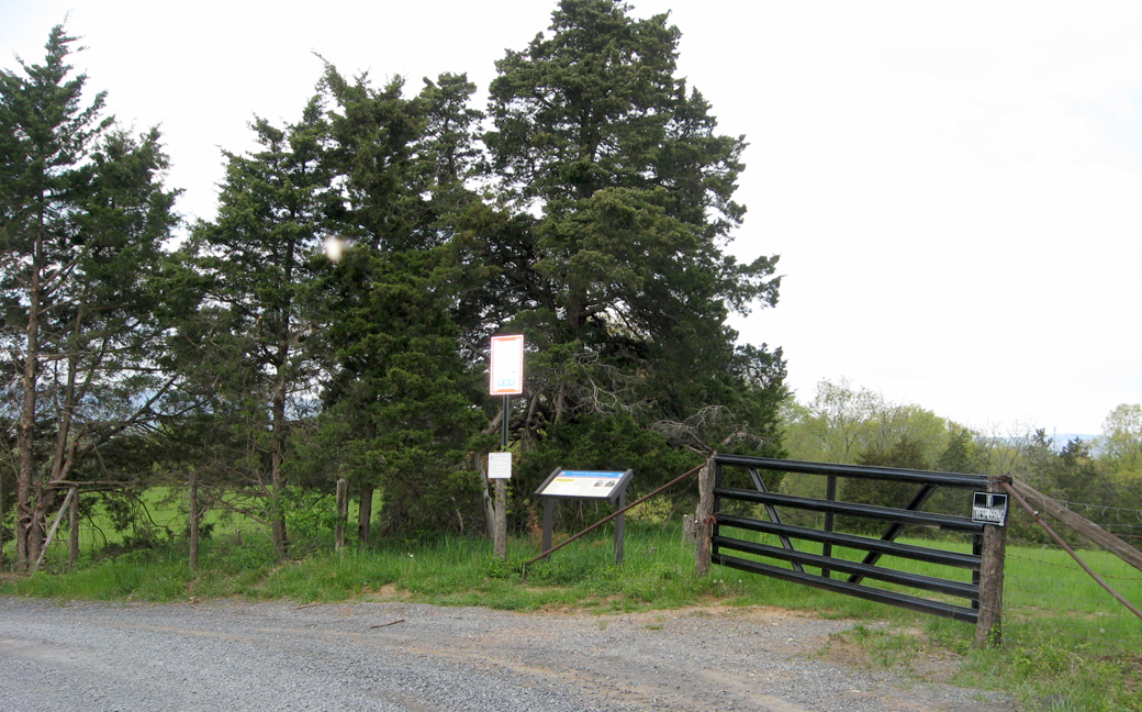 Thoburn's Redoubt wayside marker on the Cedar Creek battlefield