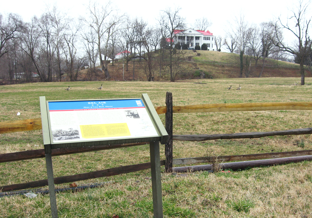 The "Bel Air" Civil War Trails wayside marker in Front Royal, Virginia