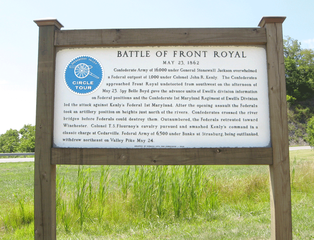 Battle of Front Royal Circle Tour Marker near Front royal, Virginia
