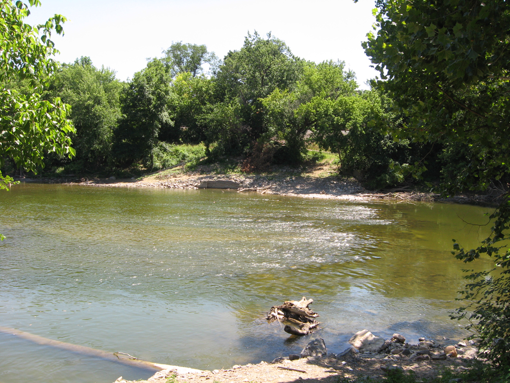 Ford of the North Fork of the Shenandoah by the Guard Hill wayside marker
