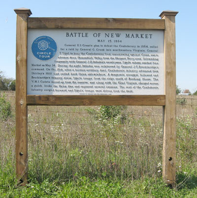 Battle of New Market Circle Tour historical marker set