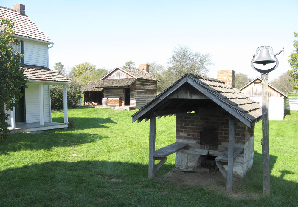 Restored Bushong Farm outbuildings