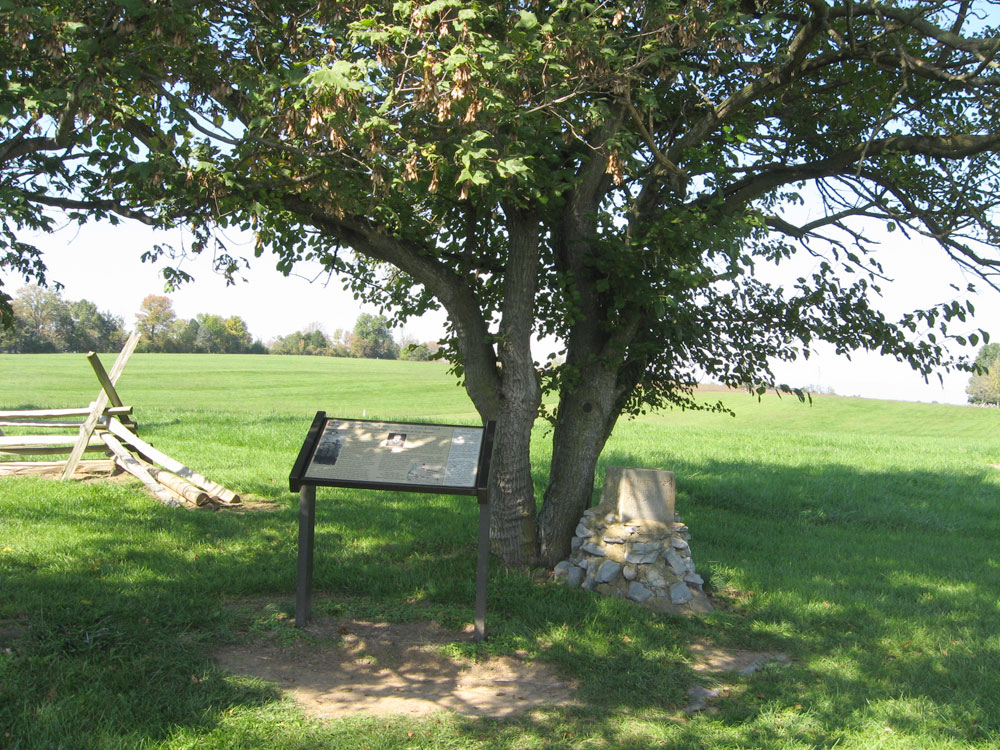 "Good-bye, Lieutenant, I am killed," wayside marker on the New Market, Virginia battlefield