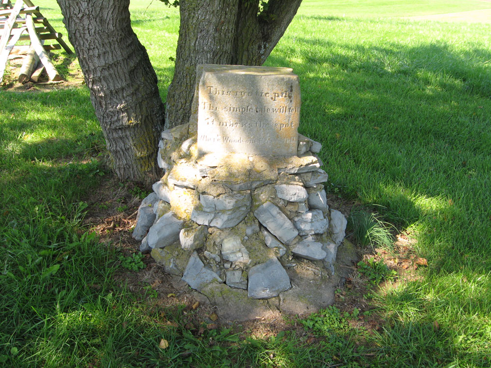 This Rustic Pile monument, created by veterans of the Battle of New Market, Virginia.