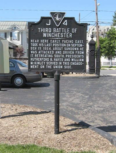 The Third Battle of Winchester Virginia historical marker