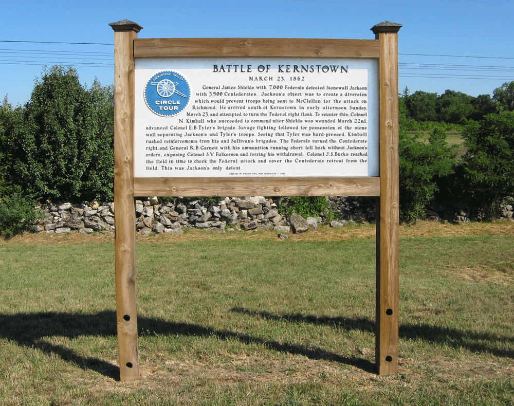Battle of Kernstown Circle Tour map set outside of Winchester. Virginia