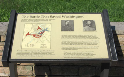 "The Battle That Saved Washington" wayside marker