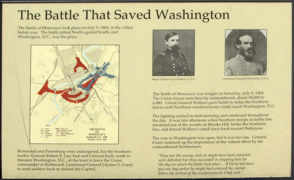 "The Battle That Saved Washington" wayside marker