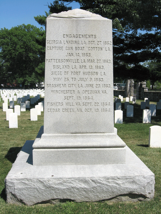 monument to the 12th Connecticut Volunteer Infantry Regiment is in Winchester National Cemetery in Winchester, Virginia
