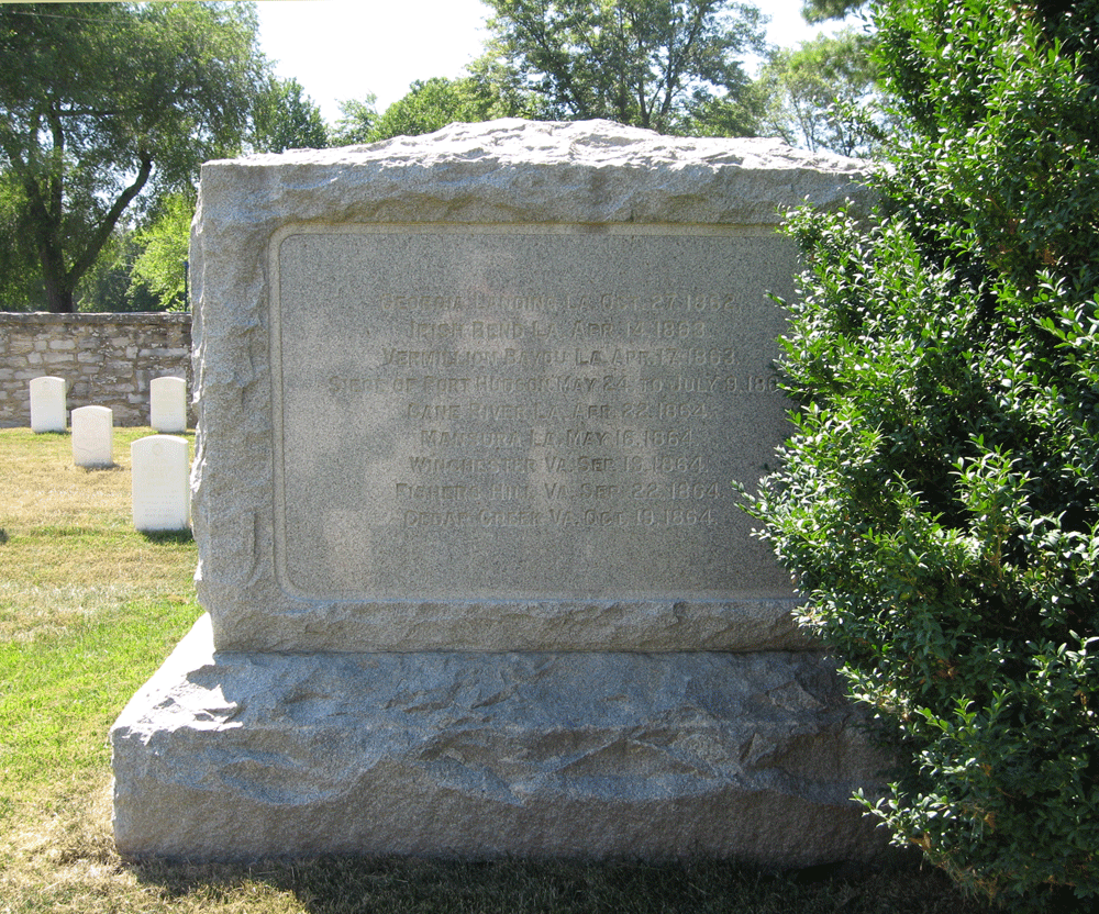 monument to the 13th Connecticut Volunteer Infantry Regiment is in Winchester National Cemetery in Winchester, Virginia