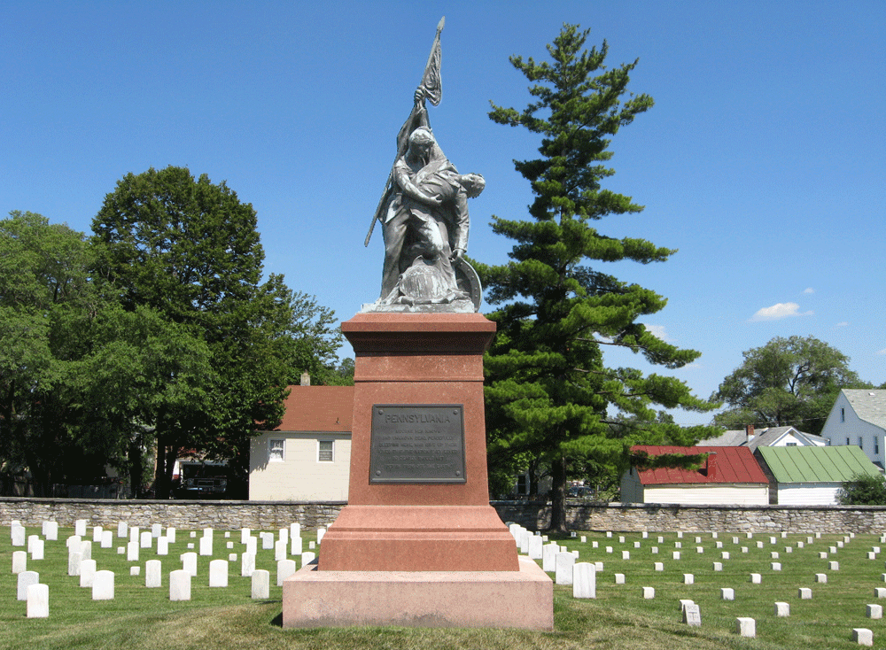 State of Pennsylvania monument in Winchester National Cemetery, winchester, Virginia