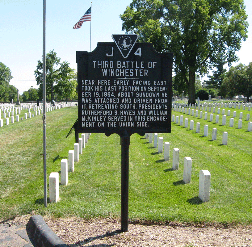The Third Battle of Winchester J4 Virginia historical marker