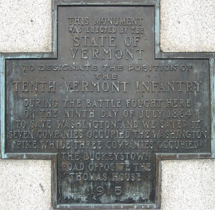 detail from the monument to the Tenth Vermont Volunteer Infantry Regiment on the Monocacy battlefield