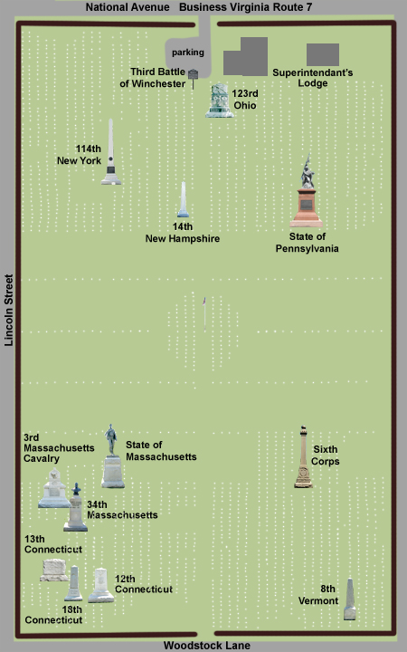 Map of Winchester National Cemetery