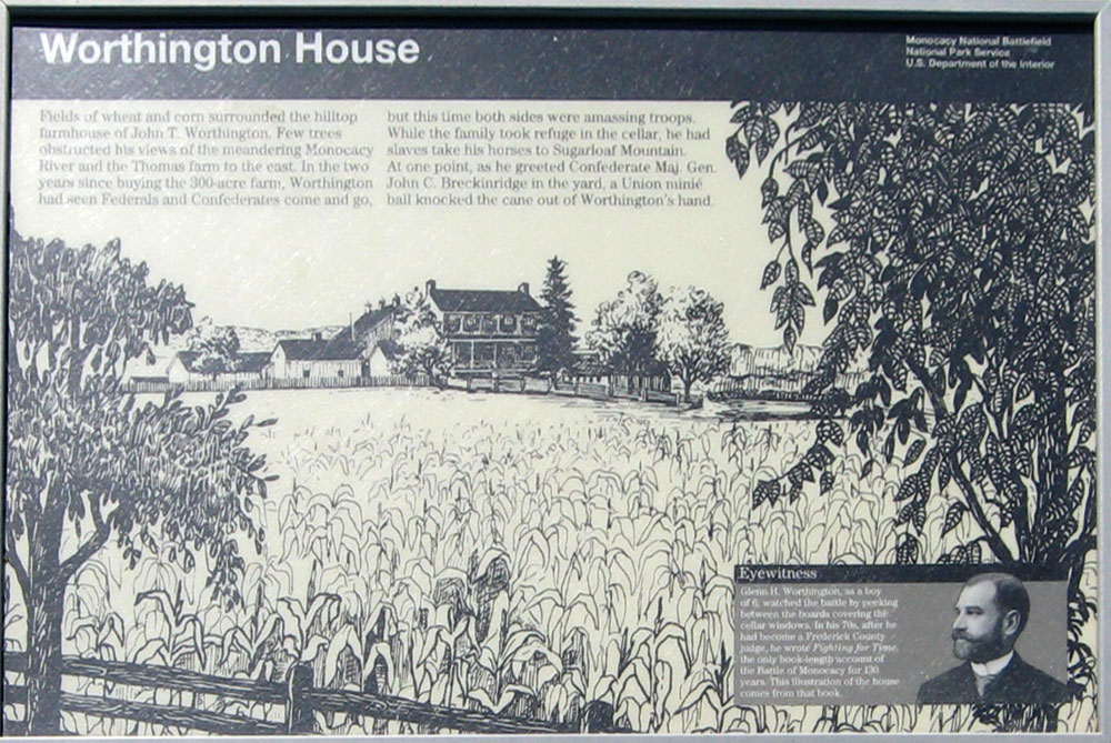 Closeup of the Worthington House wayside maker