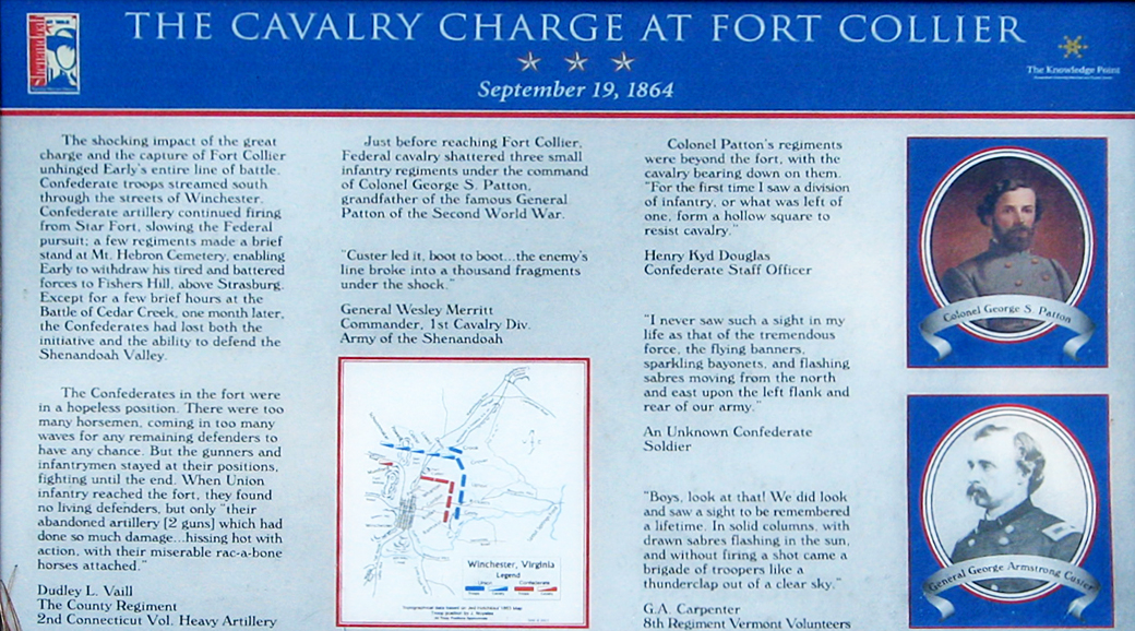 The Cavalry Charge at Fort Collier wayside marker