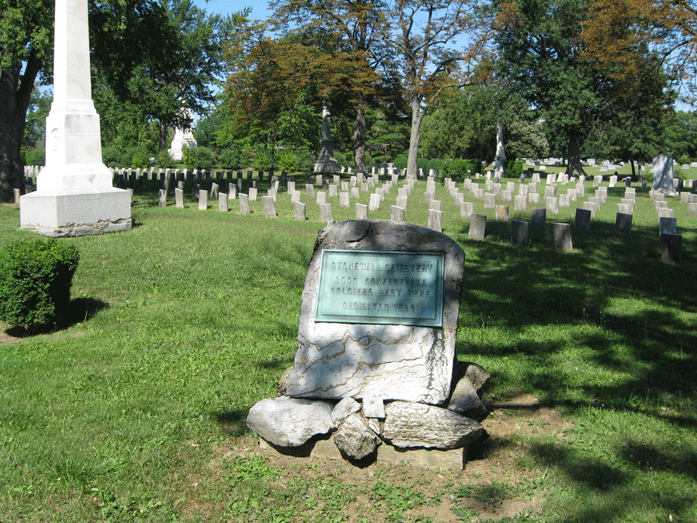 Marker in Stonewall Confederate Cemetery in Winchester, Virginia