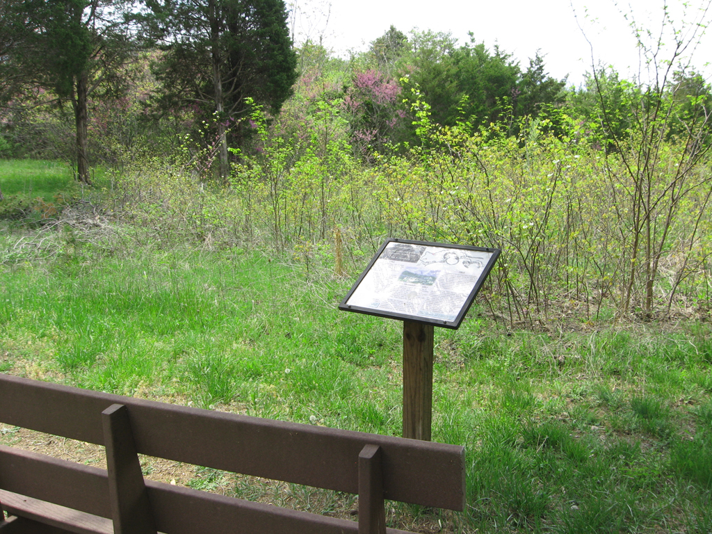 The Strasburg marker is one of several along the Hupp's Hill CIvil War/Karst interpretive walking trail at the Hupp's Hill Civil War Park north of Strasburg, Virginia.