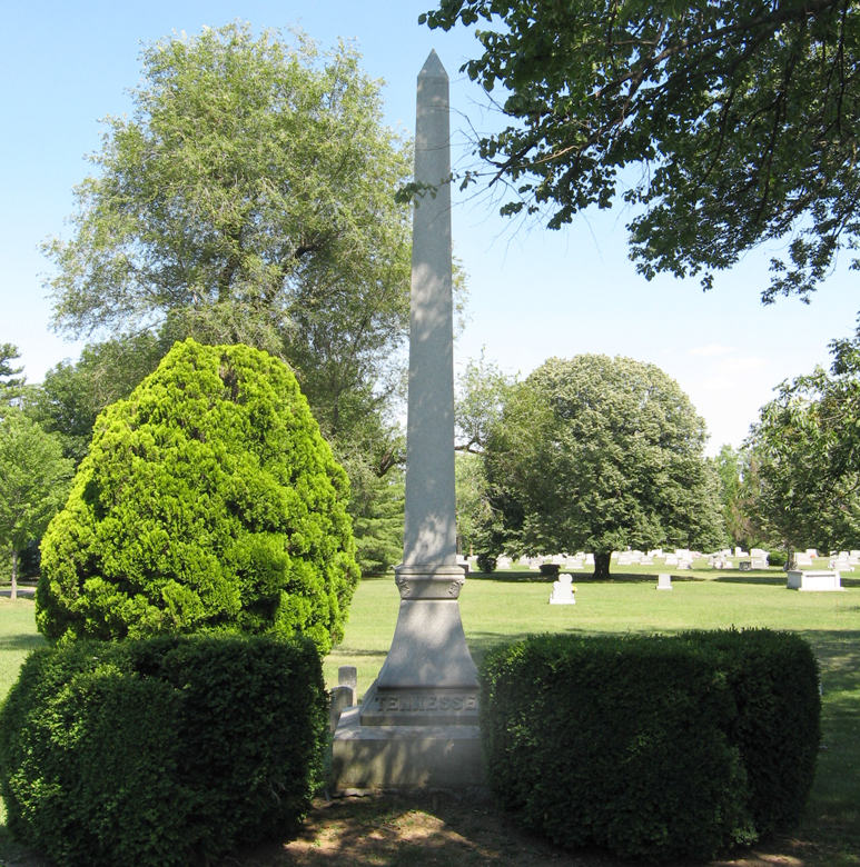 The Tennessee Monument is in the Stonewall Confederate Cemetery section of Mount Hebron Cemetery in Winchester, Virginia. 