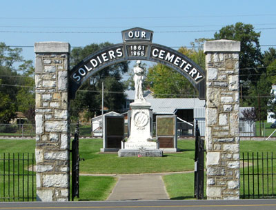 Our Soldiers Cemetery is on the north side of Mount Jackson, Virginia.