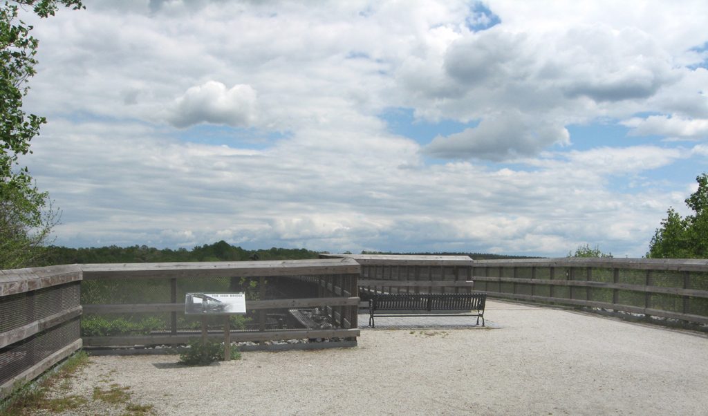 The High Bridge wayside marker on the west approach to the bridge. An identical marker is on the other side.