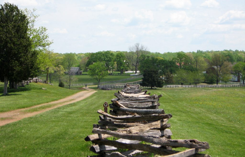 View down the Richmond-Lynchburg stage road west of Appomattox Court House