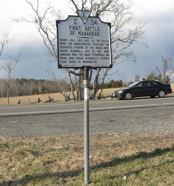 1st Manassas C34 Virginia historical marker