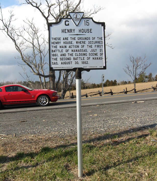 Henry House G25 Virginia historical marker on the Manassas battlefield