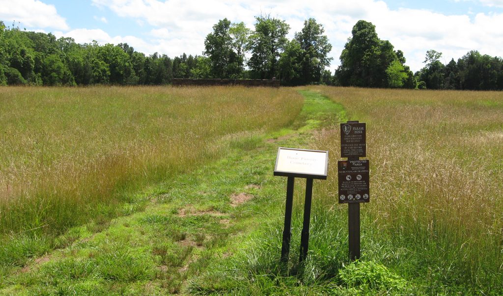 The Hooe Family Cemetery is at Stop Ten - Chinn Ridge on the Manassas battlefield.