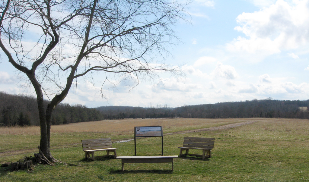 The Jackson Opens Fire wayside marker is at the Brawner Farmhouse at Stop One on the Manassas Battlefield Driving Tour.