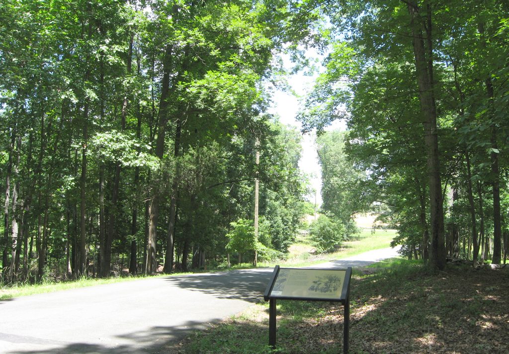 The Short of Total Victory wayside marker is along the one-way road to Stop Ten just after turning off Sudley Road on the Manassas battlefield.