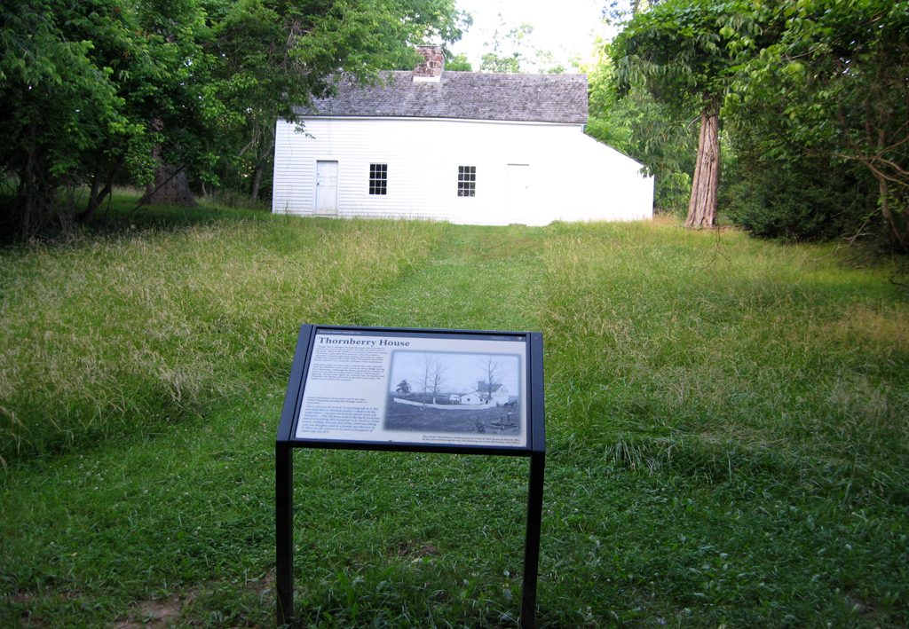 Thornbury House wayside marker on the Manassas battlefield