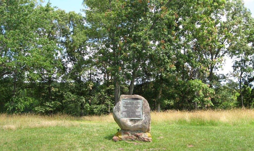 Monument to Colonel Fletcher Webster of the 15th Massachusetts Infantry Regiment on the Manassas battlefield