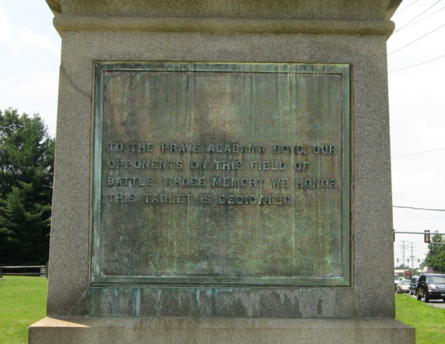 Tablet on the east side of the monument to the 23rd New Jersey Volunteer Infantry Regiment at Salem Church near Fredericksburg, Virginia