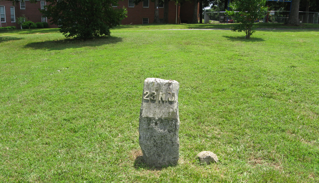 Flank marker for the 23rd New Jersey Volunteer Infantry Regiment at Salem Church near Fredericksburg, Virginia