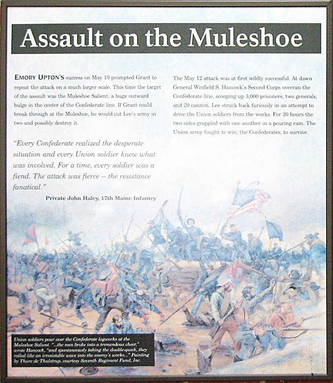 The Assault on the Muleshoe exhibit in the Spotsylvania Battlefield Exhibit Shelter