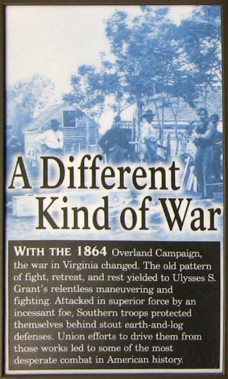The A Different Kind of War exhibit in the Spotsylvania Battlefield Exhibit Shelter