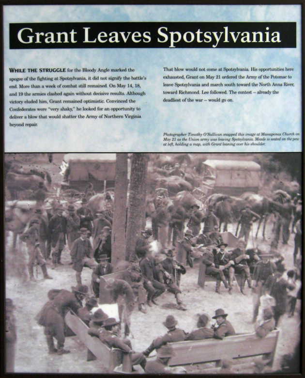 The Grant Leaves Spotsylvania exhibit in the Spotsylvania Battlefield Exhibit Shelter