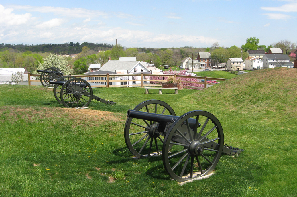 View of Williamsport, Maryland from the top of Doubleday Hill