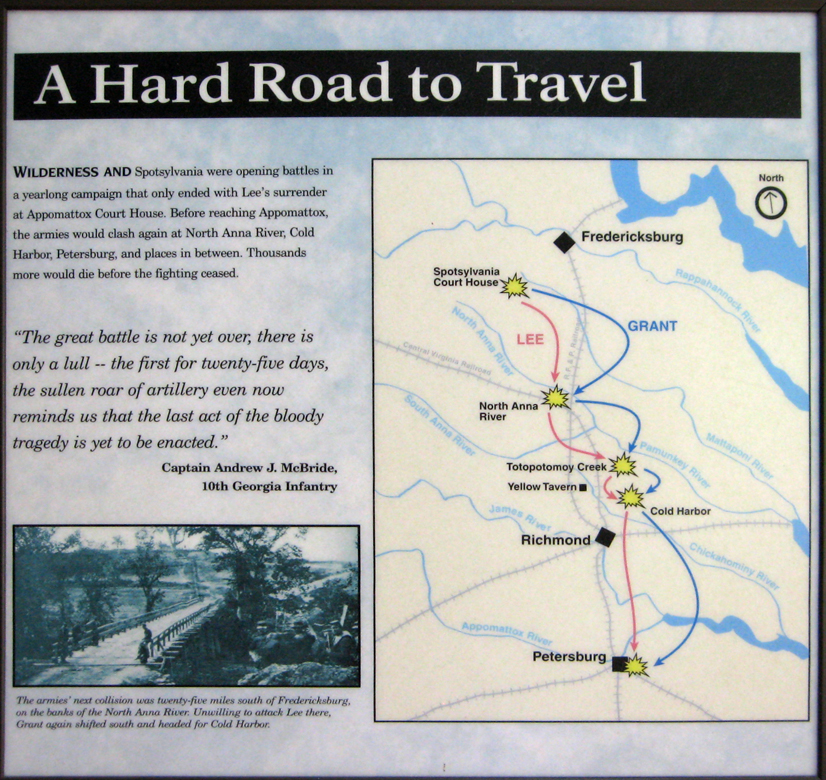 The A Hard Road to Travel exhibit in the Spotsylvania Battlefield Exhibit Shelter