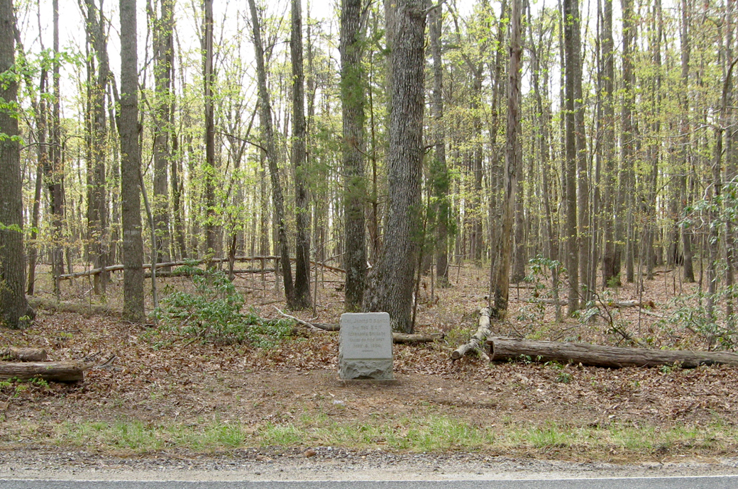 Monument to Confederate Colonel James D. Nance of the 3rd South Carolina Infantry on the Wilderness battlefield