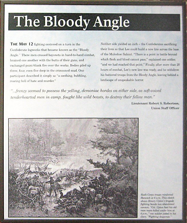 The Bloody Angle exhibit in the Spotsylvania Battlefield Exhibit Shelter