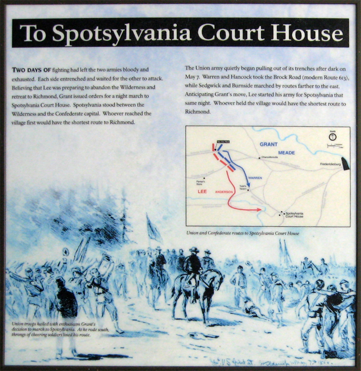 The To Spotsylvania exhibit in the WIlderness Exhibit Shelter