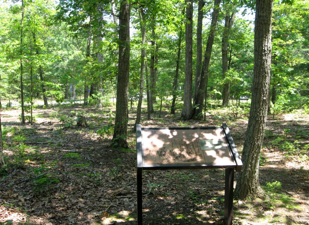 The Valuable Crossroads waysde marker on the Wilderness battlefield
