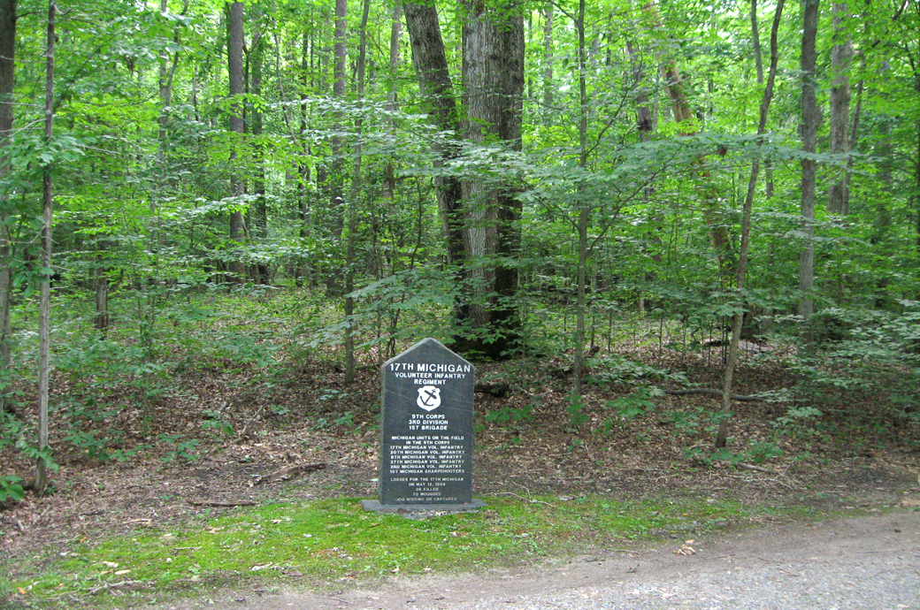 Monument to the 17th Michigan Volunteer Infantry Regiment at Spotsylvania