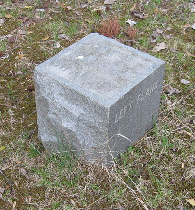 Left flank marker for the 27th Indiana Volunteer Infantry Regiment at Chancellorsville