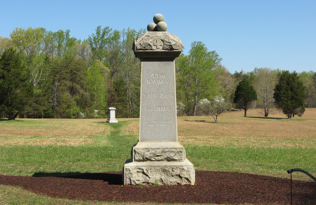Monument to the 49th New York Volunteer Infantry Regiment on the Spotsylvania Battlefield