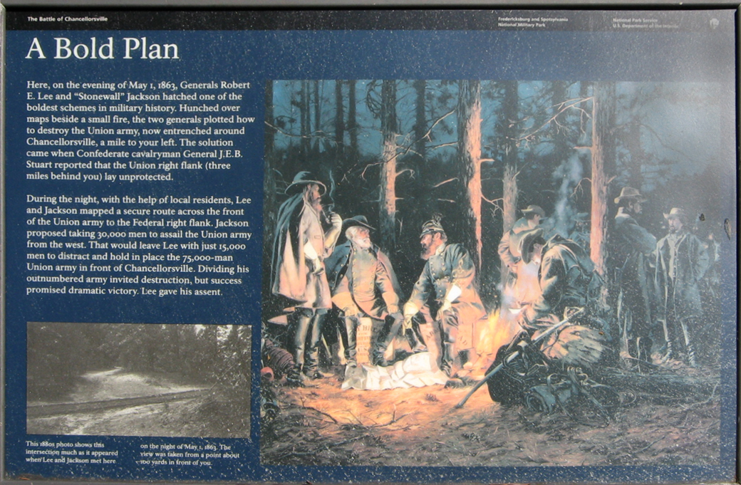 A Bold Plan wayside marker on the Chancellorsville battlefield