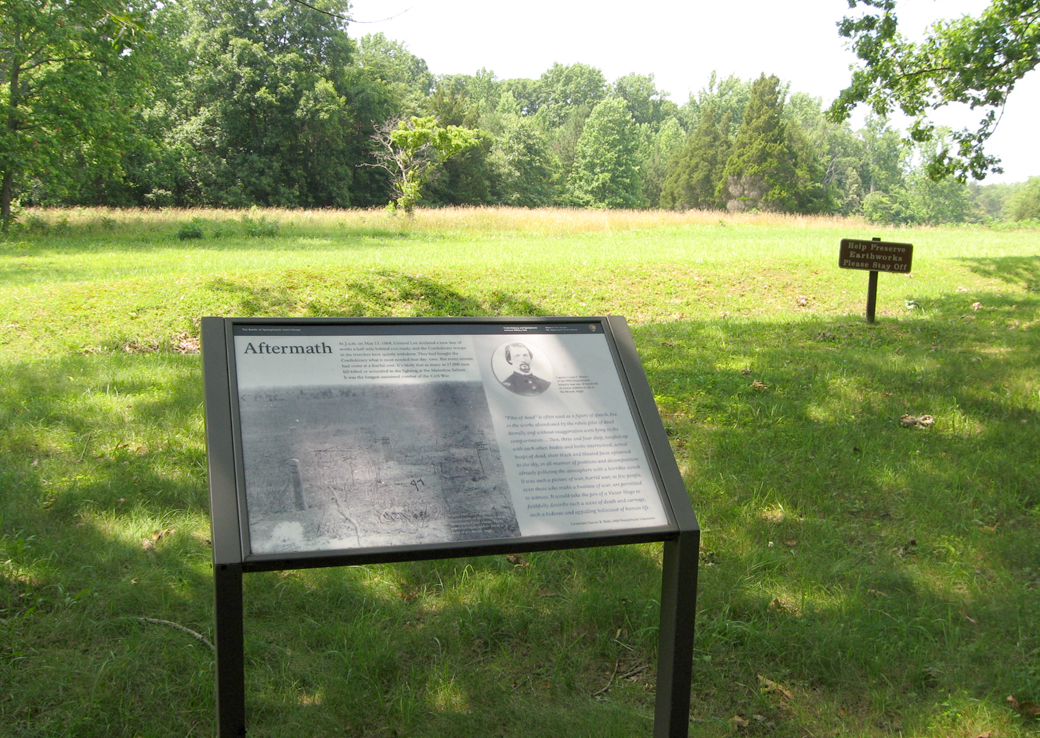 The 'Aftermath' wayside marker on the Sportsylvania battlefield